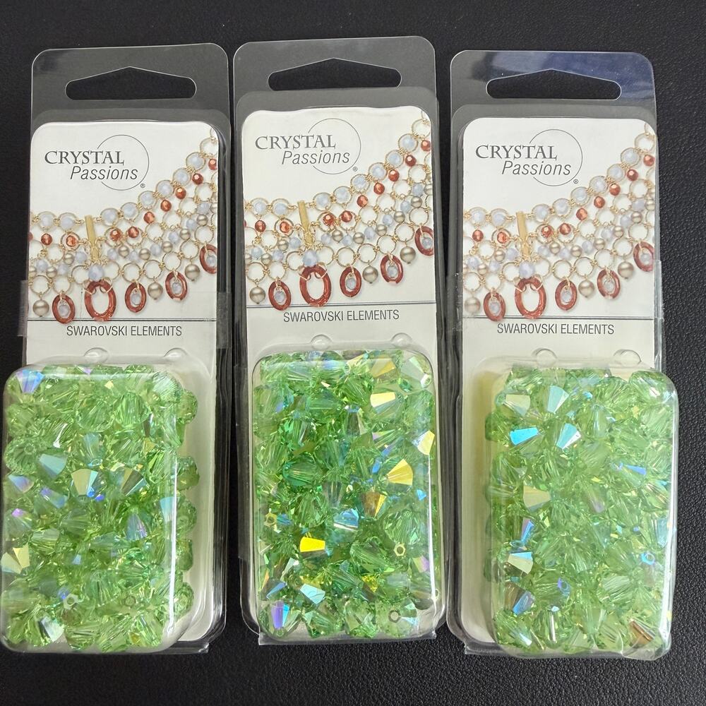 3 x 72pcs (Total 216 beads) Swarovski Crystal Passions, 8mm, Peridot AB, Factory